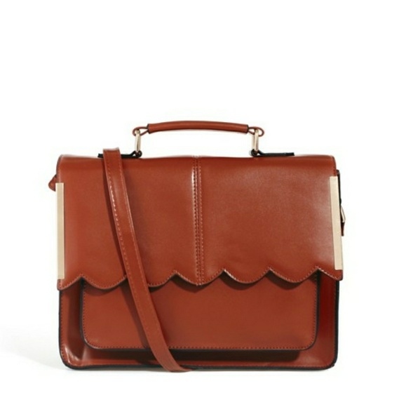 Asos satchel bag with scallop bar detail